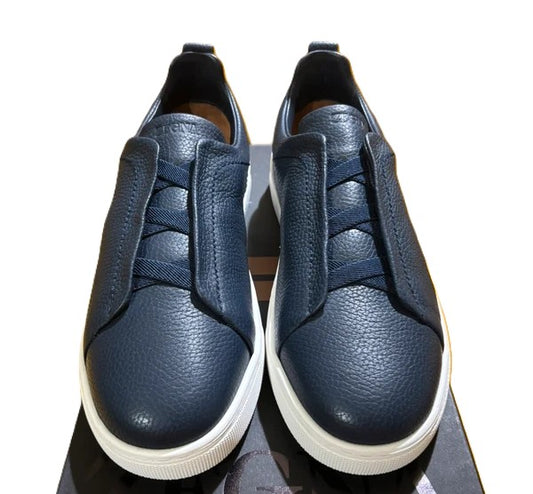 Zegna Triple Stitch Leather Sneakers