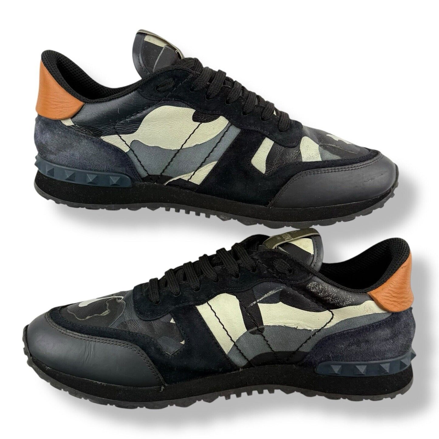 Valentino Rockrunner Camouflage Print Black/Blue/Orange