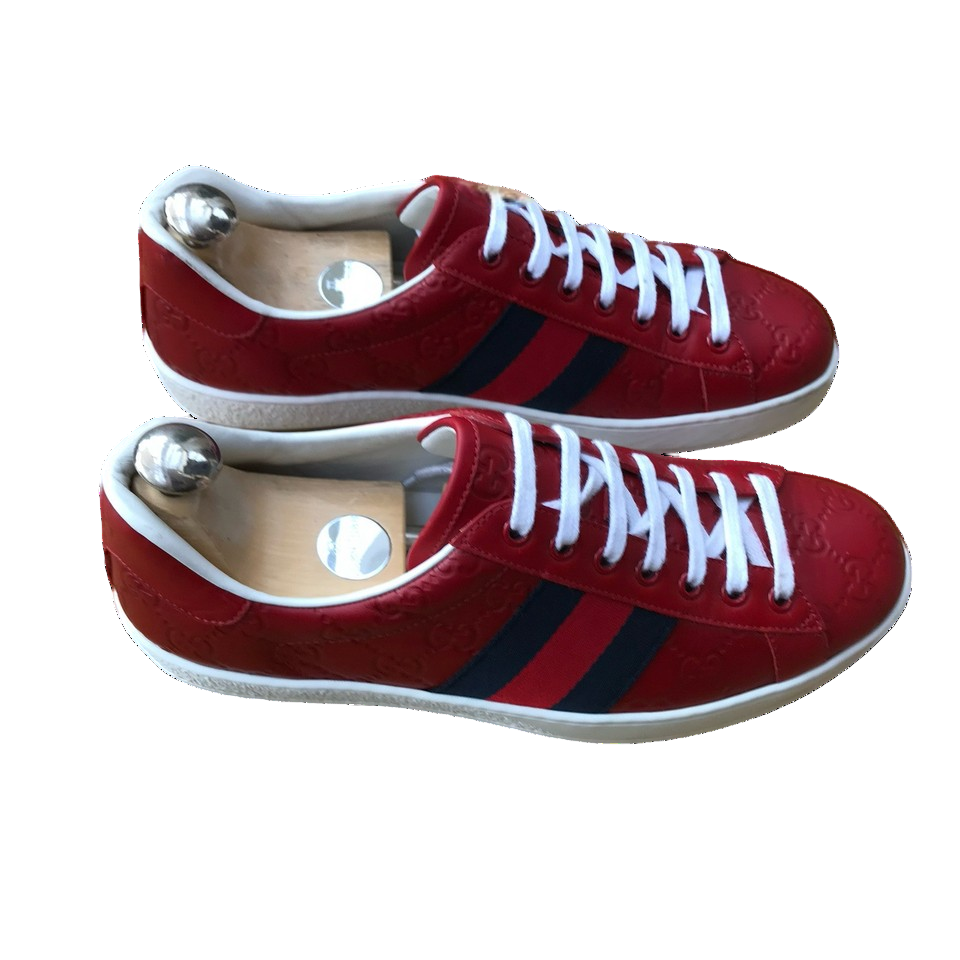 Gucci Ace Red Sneaker With Web