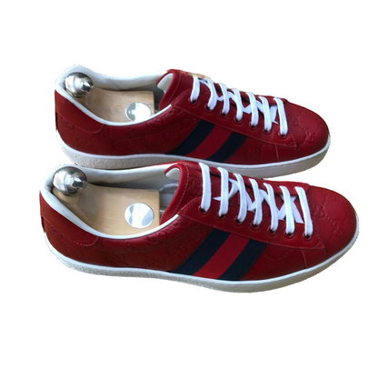 Gucci Ace Red Sneaker With Web